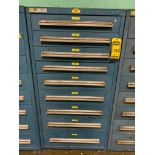 Stanley Vidmar 9-Drawer Cabinet w/ Pipe Reducers, Couplings, Elbows, Terminal Blocks, Allen Bradley