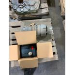 Pallet w/ Relund 10-HP Pump Motor, 1800 RPM, 230/460 V, FR: 215, Falk Quadrive Gearbox