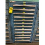 Stanley Vidmar 12-Drawer Cabinet w/ Electrical Assorted Contacts, Assorted Switches, Relays