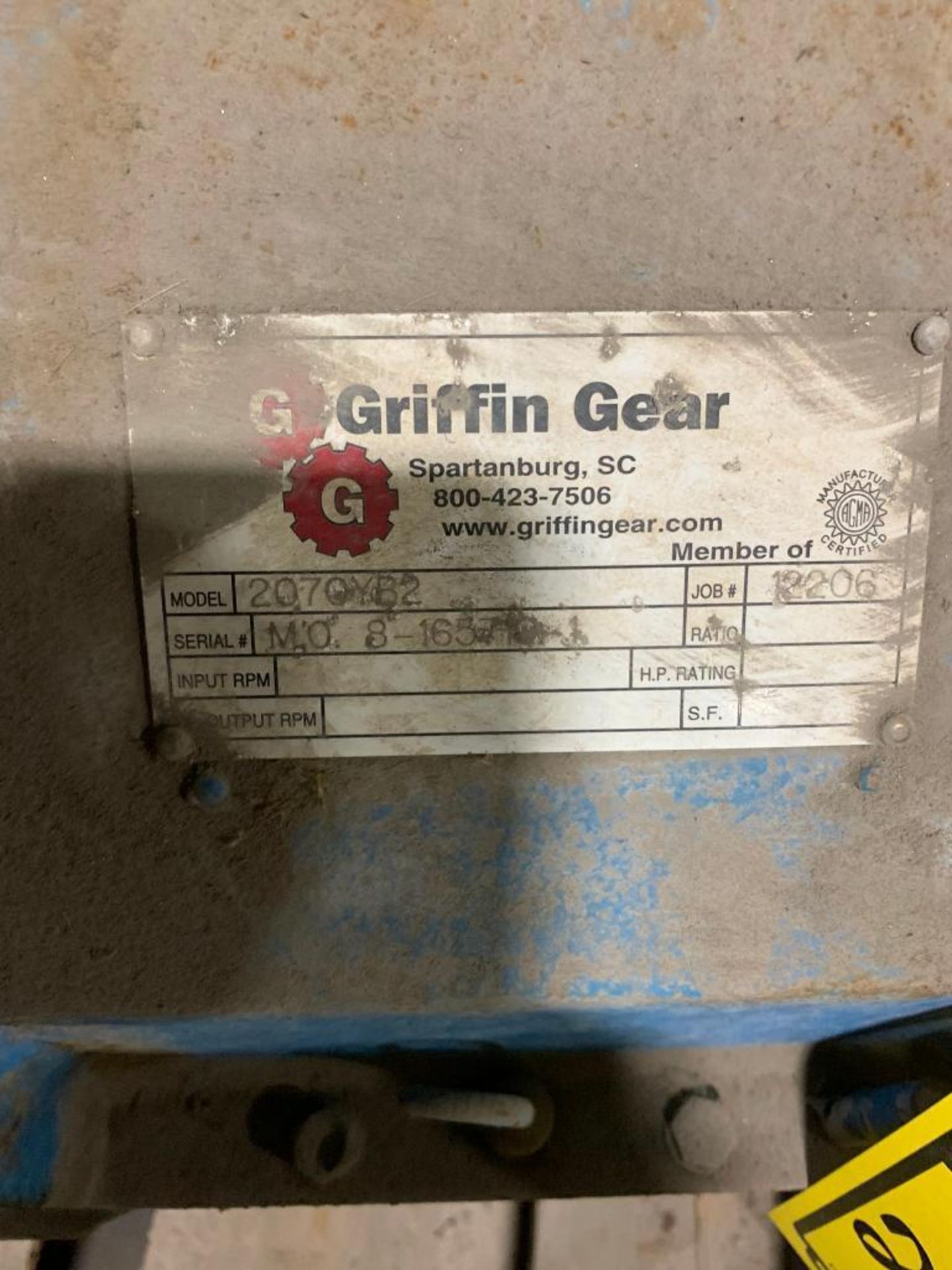 Griffin Gear Speed Reducer, Model 2070YB2 - Image 5 of 5