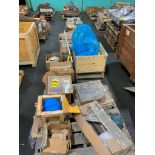 (6) Pallets w/ Assorted Machine Parts, Cylinders, Bearing Housing