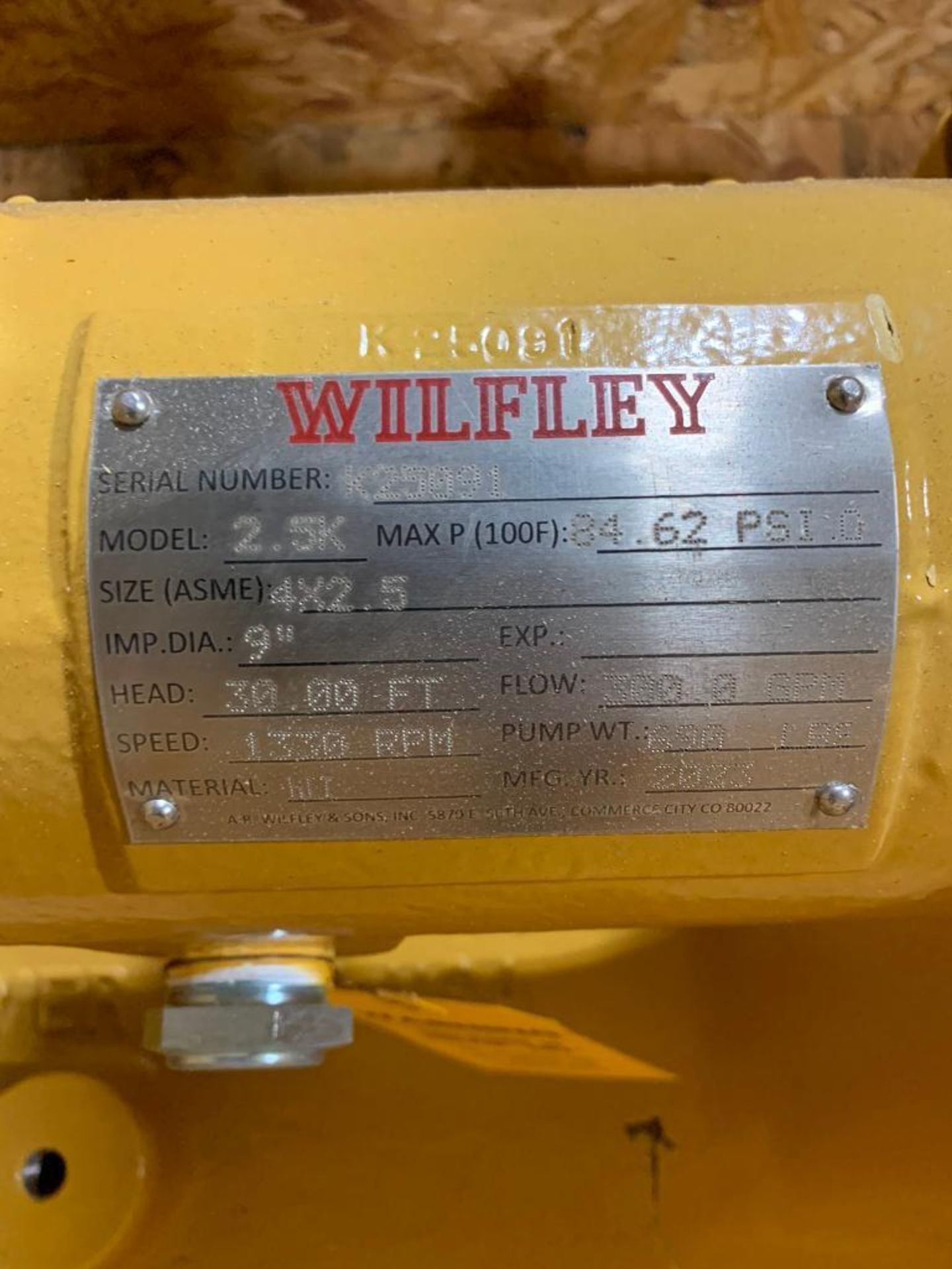 Wilfley Power End Pump, Model 2.5K, Size 4 X 2.5, 9" Impeller, New 2023 - Image 4 of 4