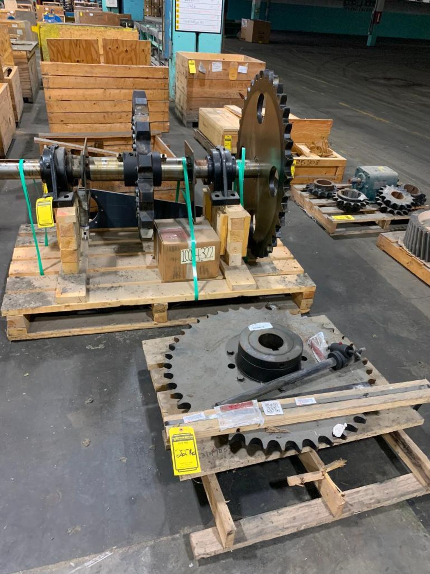 (5) Crates/ Pallets w/ Assorted Gears, Gear Assy.