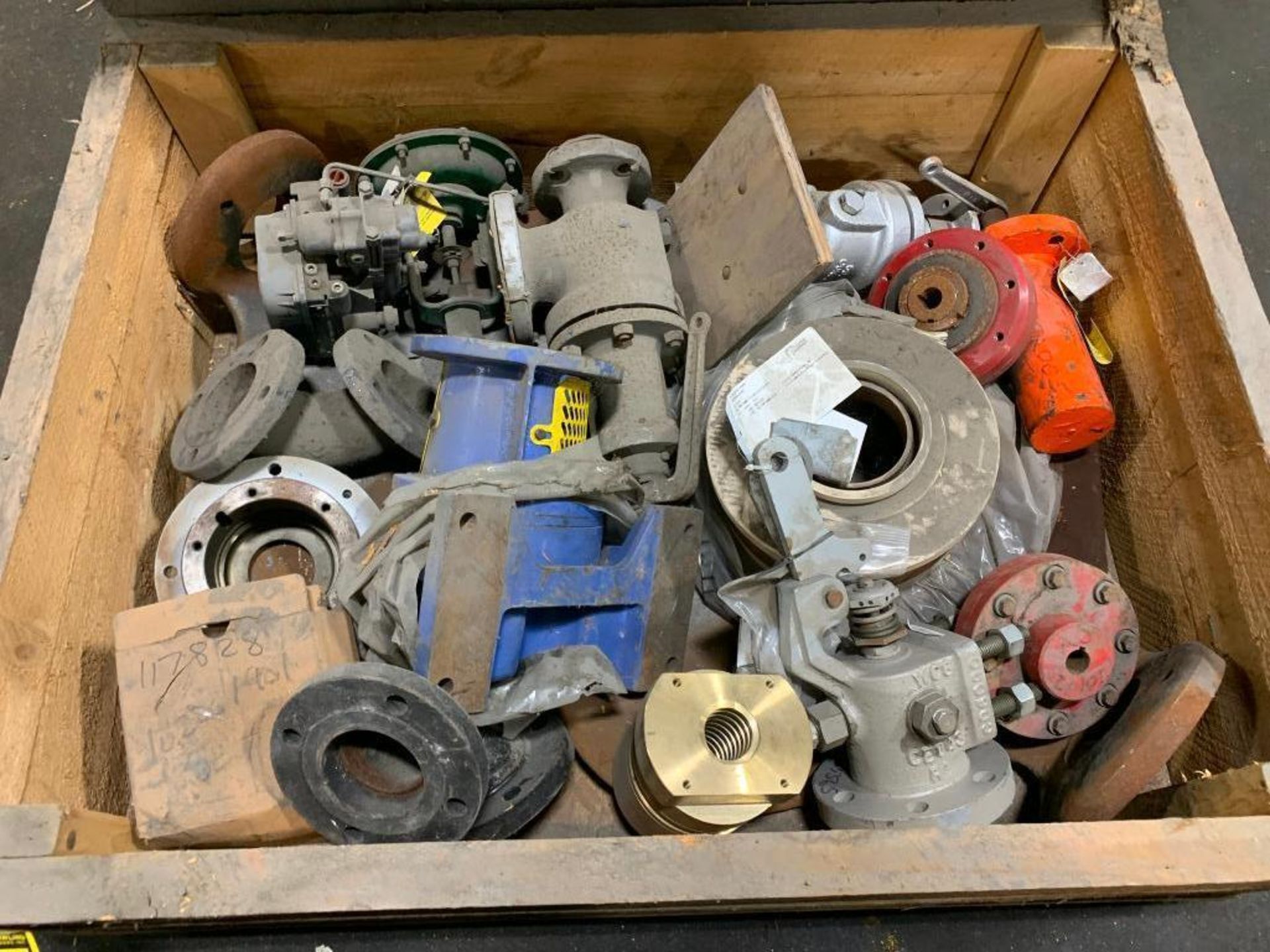 Crate w/ Assorted Pump Assemblies, Actuator, Relief Valve, Other