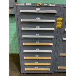 Stanley Vidmar 9-Drawer Cabinet w/ Electrical Support Equipment; Assorted Circuit Boards, Lamps, Ass