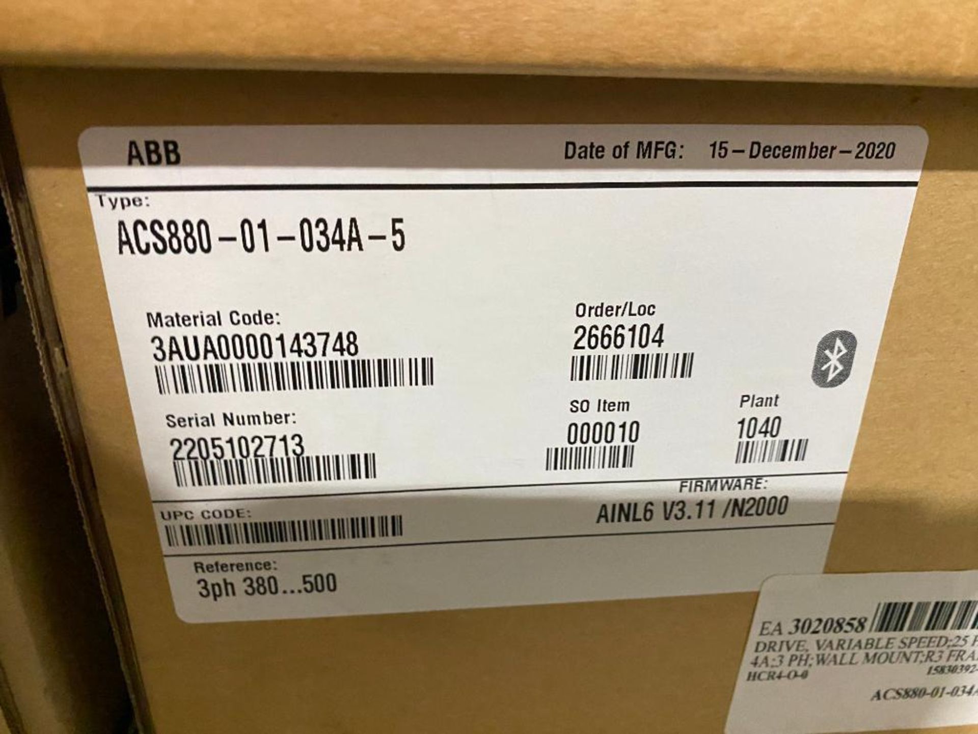 Pallet w/ (5) ABB Variable Frequency Drives; (1) Model ACS550-U1-045A-4, New 2019, (1) Model ACS800- - Image 8 of 11