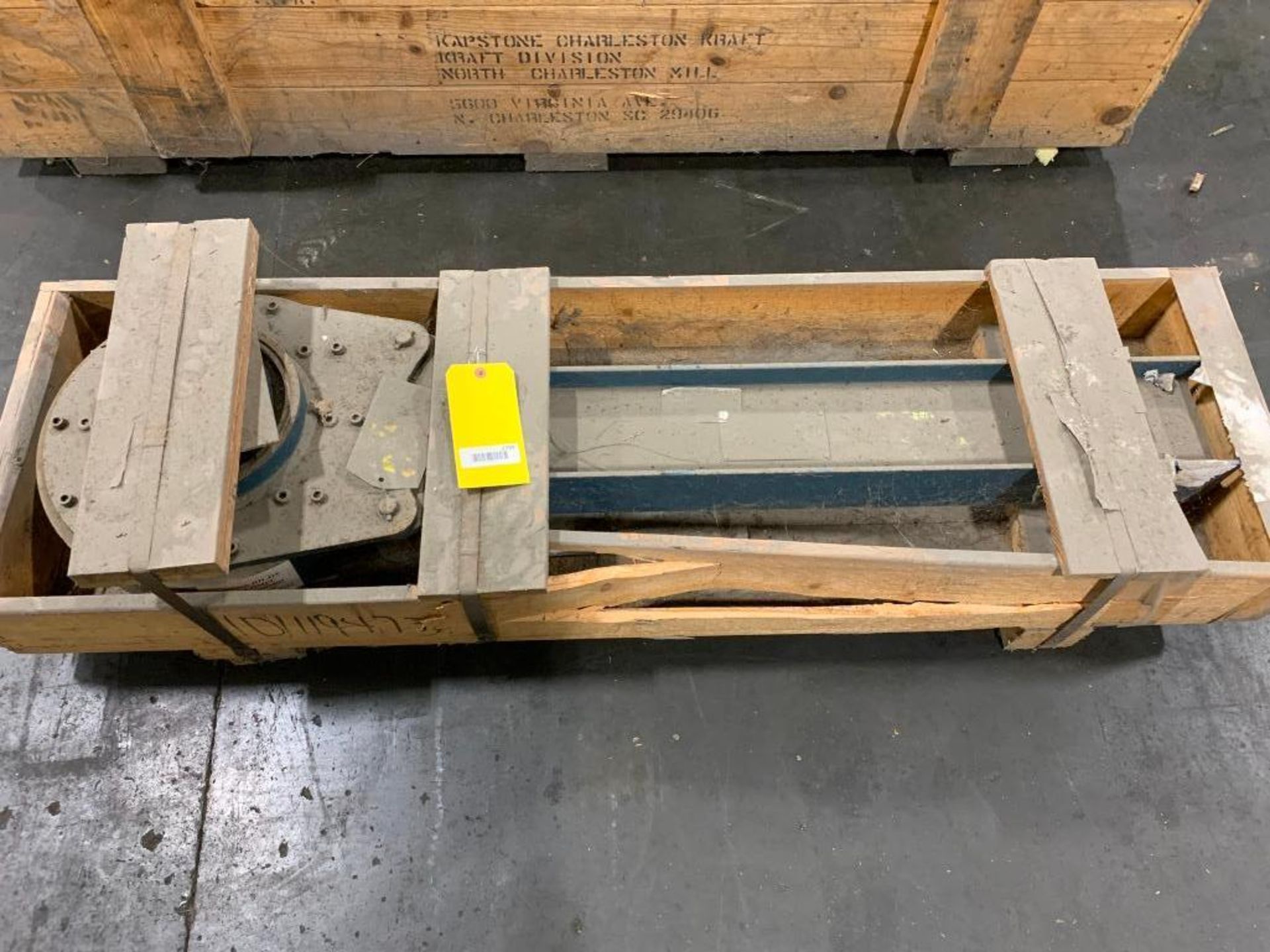 (8) Crates/Pallets w/ Assorted Machine Parts; Primary Hook Arms, Machine Blades - Image 2 of 16