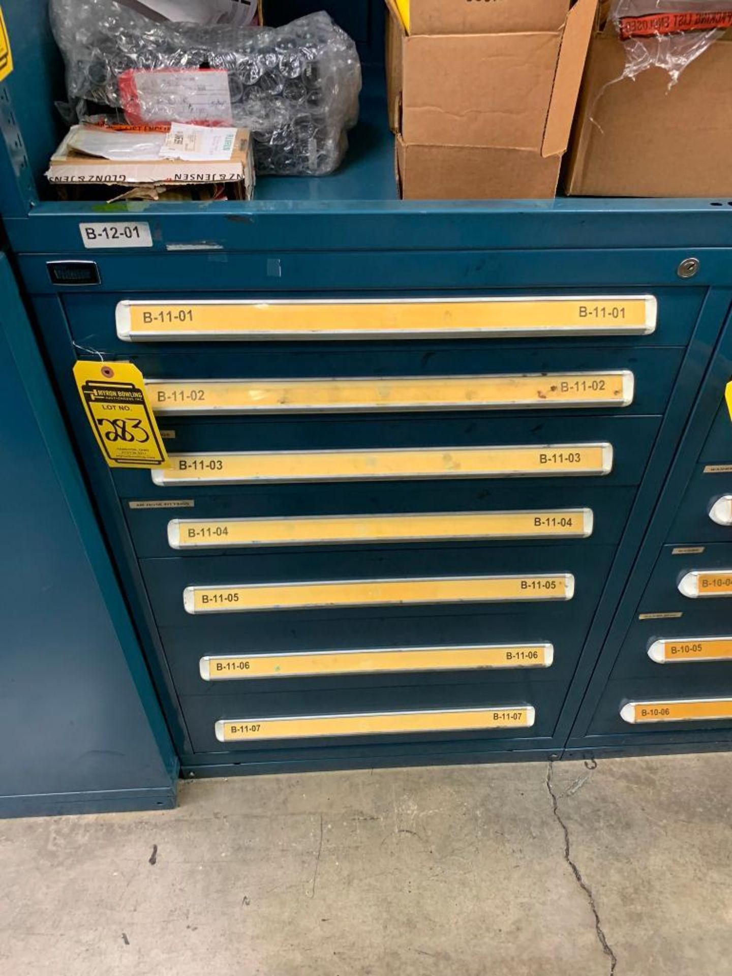 Vidmar 7-Drawer Cabinet w/ Assorted Keys, Pins, Plugs, Connectors, Fittings