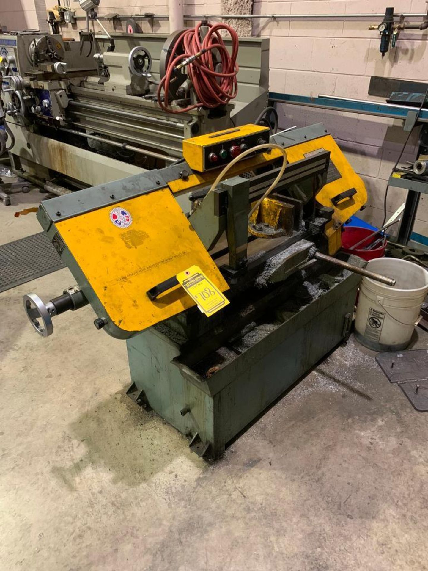 9" X 16" Horizontal Band Saw, Blade: 1" X .032" X 119-1/2" & Steel Rack w/ Content - Image 2 of 9