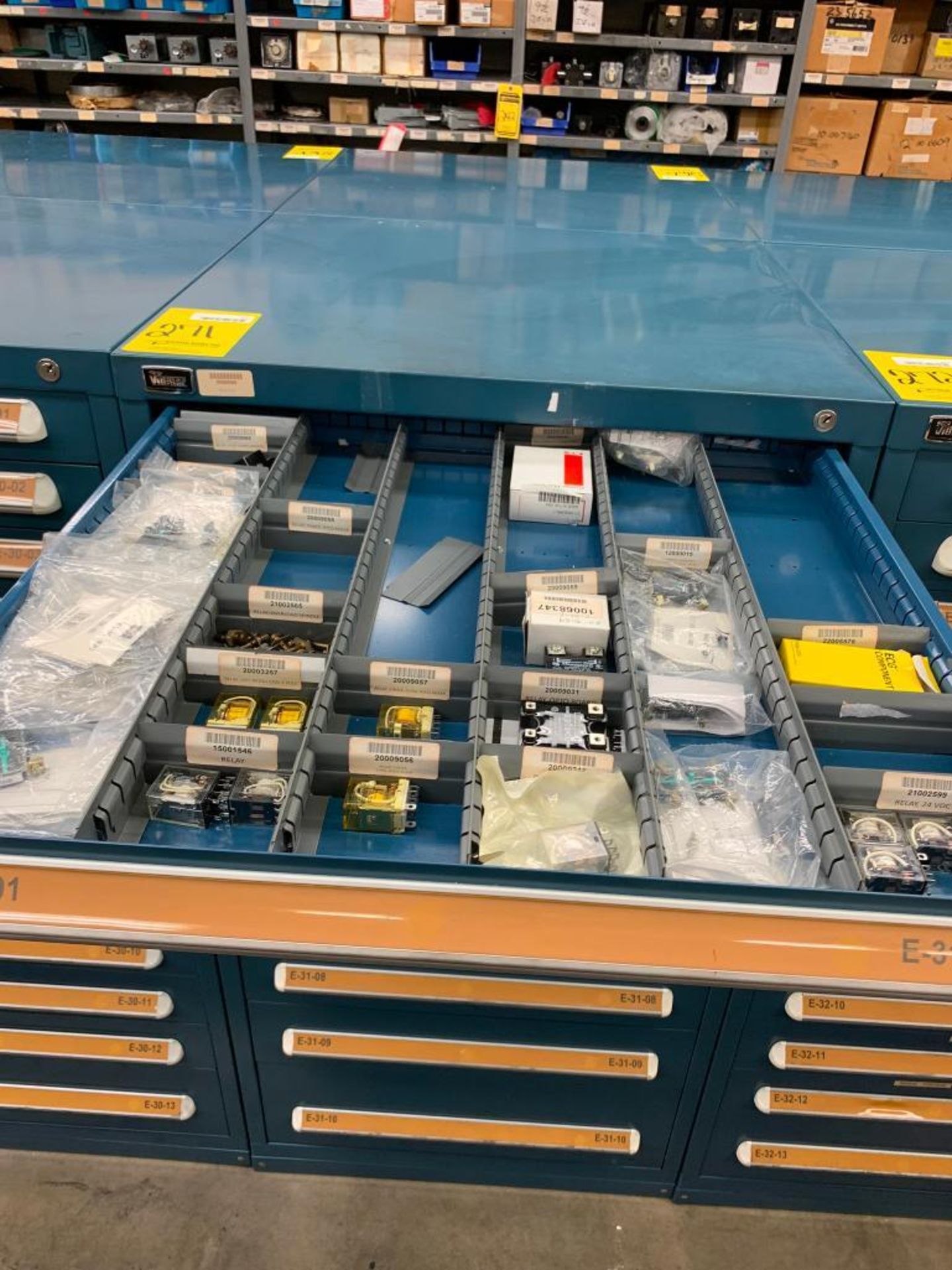 Vidmar 10-Drawer Cabinet w/ Assorted Relays, Connectors, Contactors, Diodes - Image 2 of 31
