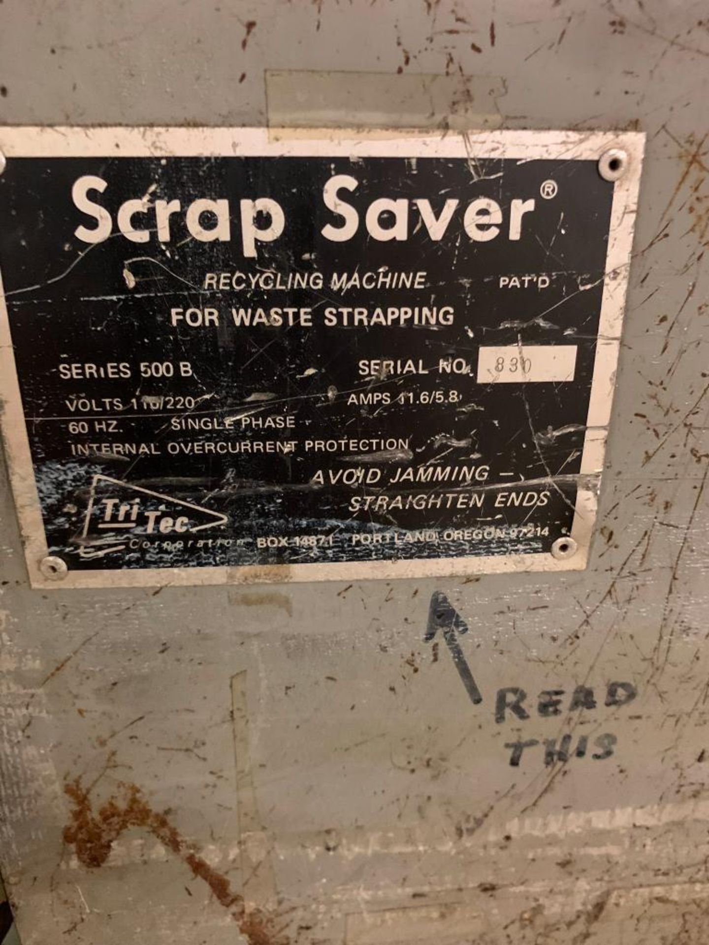 Tri Tec Scrap Saver Recycling Machine, Series 500B, 110/220 V, Single Phase - Image 5 of 5