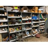 (6x) Bays of Lyon Clip-Style Shelving w/ Content; Assorted Plumbing Repair Parts, Electric Motor, Da