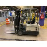 Crown 3,000 LB. Capacity Electric 3-Wheel Forklift, Model SC5225-30, 36V, 3-Stage Mast, 42" Forks, 1