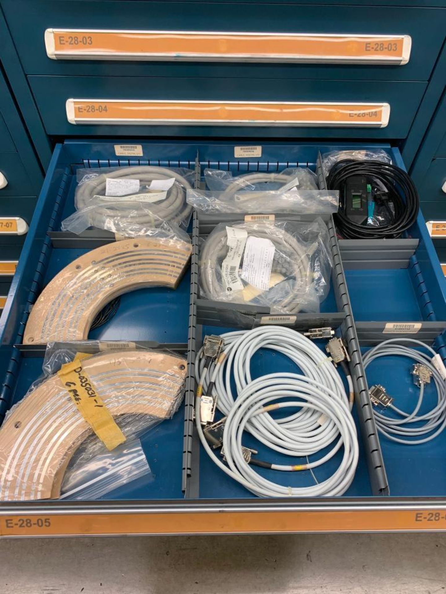 Vidmar 10-Drawer Cabinet w/ Assorted Cable Assemblies, Timers, Wire Harnesses - Image 9 of 16