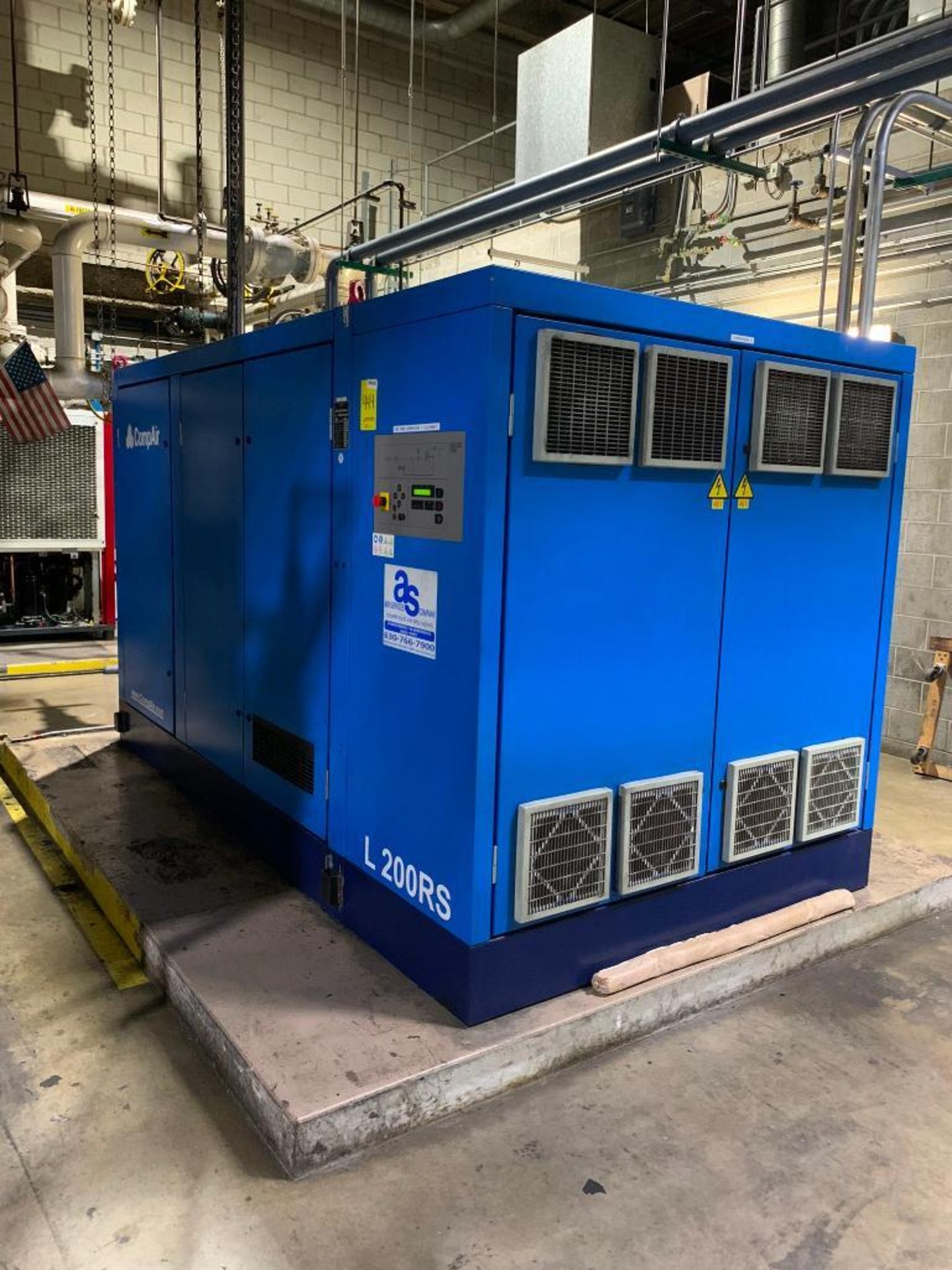 2008 CompAir 200-KW Air Compressor, Type L200RS-9W, 460/60/3, S/N S/N 349031/0782 (Delayed Removal -