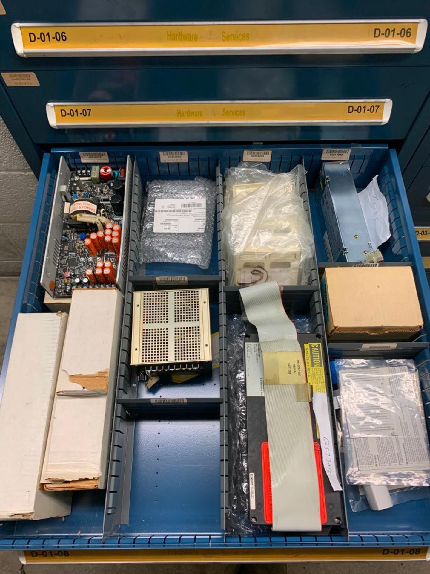 Vidmar 10-Drawer Cabinet w/ Fuses, Cable Assemblies, Modules, Power Supplies - Image 12 of 17