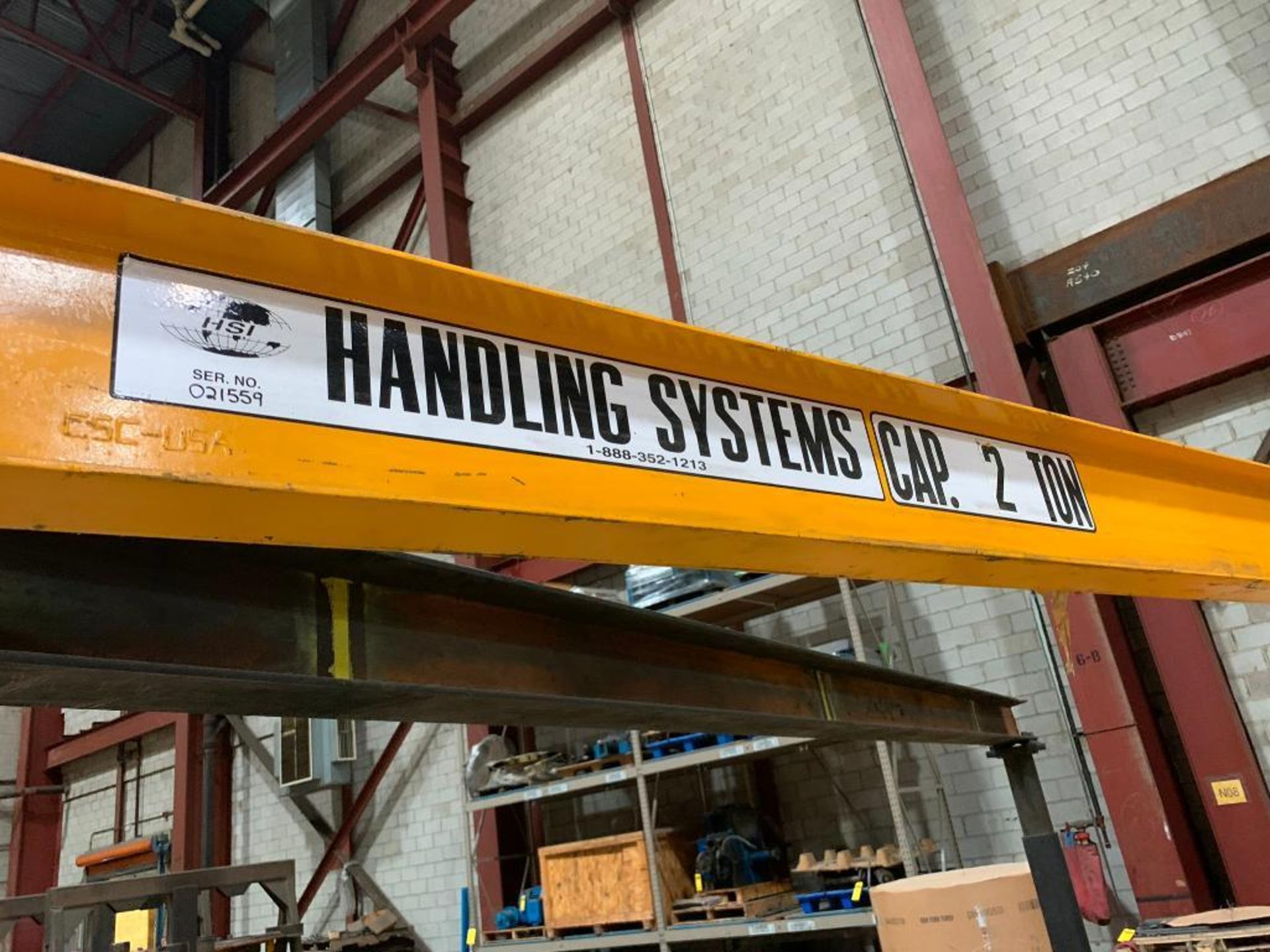 Handling Systems 2-Ton Gantry Crane, 7'-10" Clearance, 9-10" W - Image 3 of 3