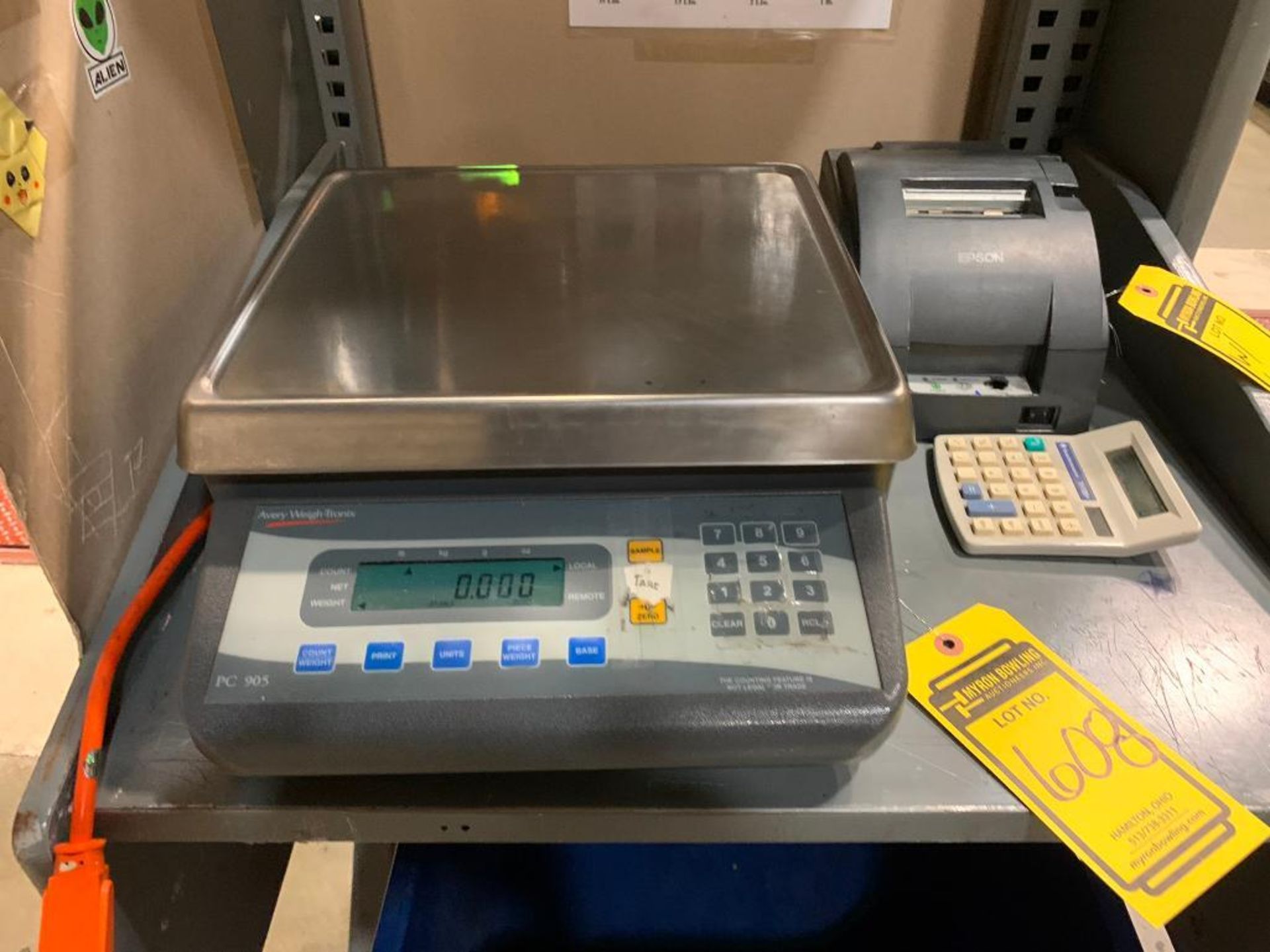 4' X 4' Floor Scale w/ Avery PC905 Tabletop Digital Scale/DRO, Epson Label Printer - Image 2 of 5