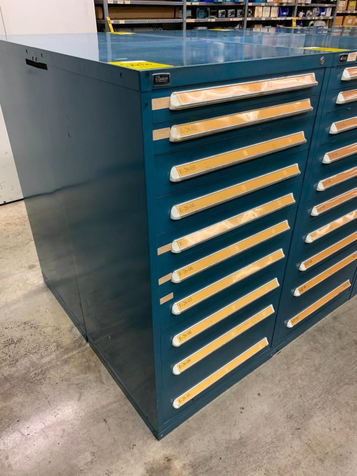 Vidmar 10-Drawer Cabinet w/ Clamps, Chain Links, Snap-In Blanks, Conduit Connectors, Couplings - Image 2 of 14