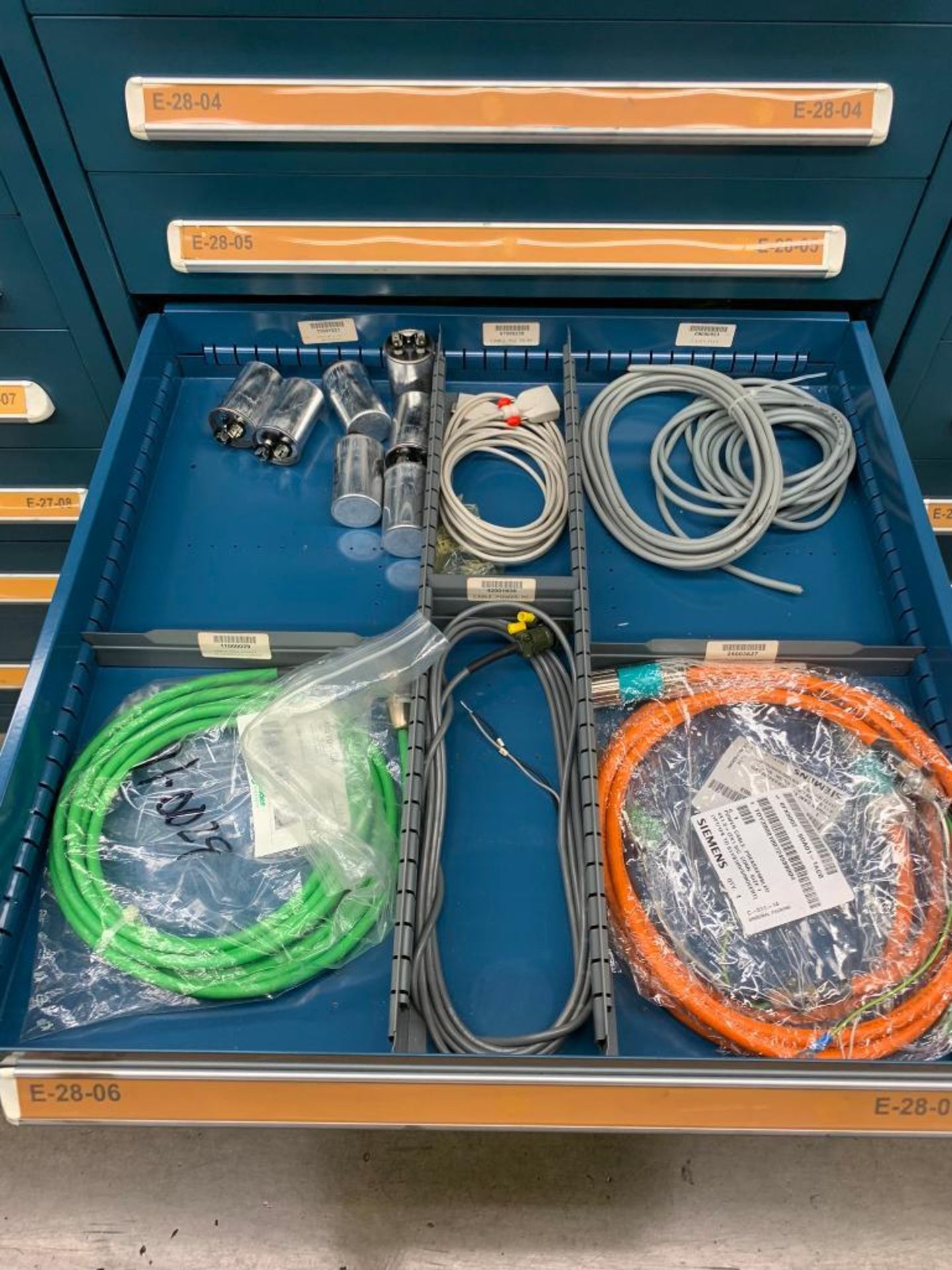 Vidmar 10-Drawer Cabinet w/ Assorted Cable Assemblies, Timers, Wire Harnesses - Image 11 of 16
