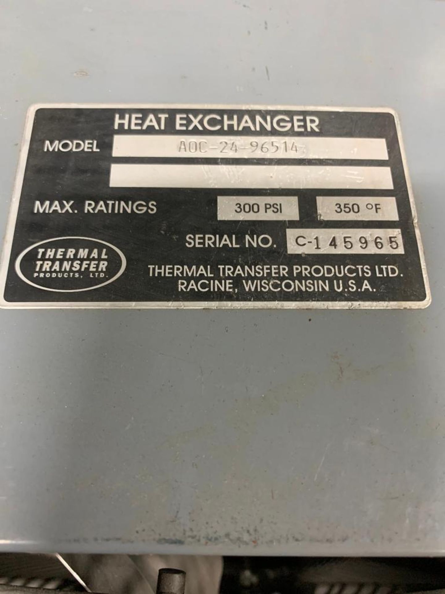 Thermal Transfer Products Heat Exchanger, Model AOC-24-96514 & (2) Heating Elements - Image 2 of 5