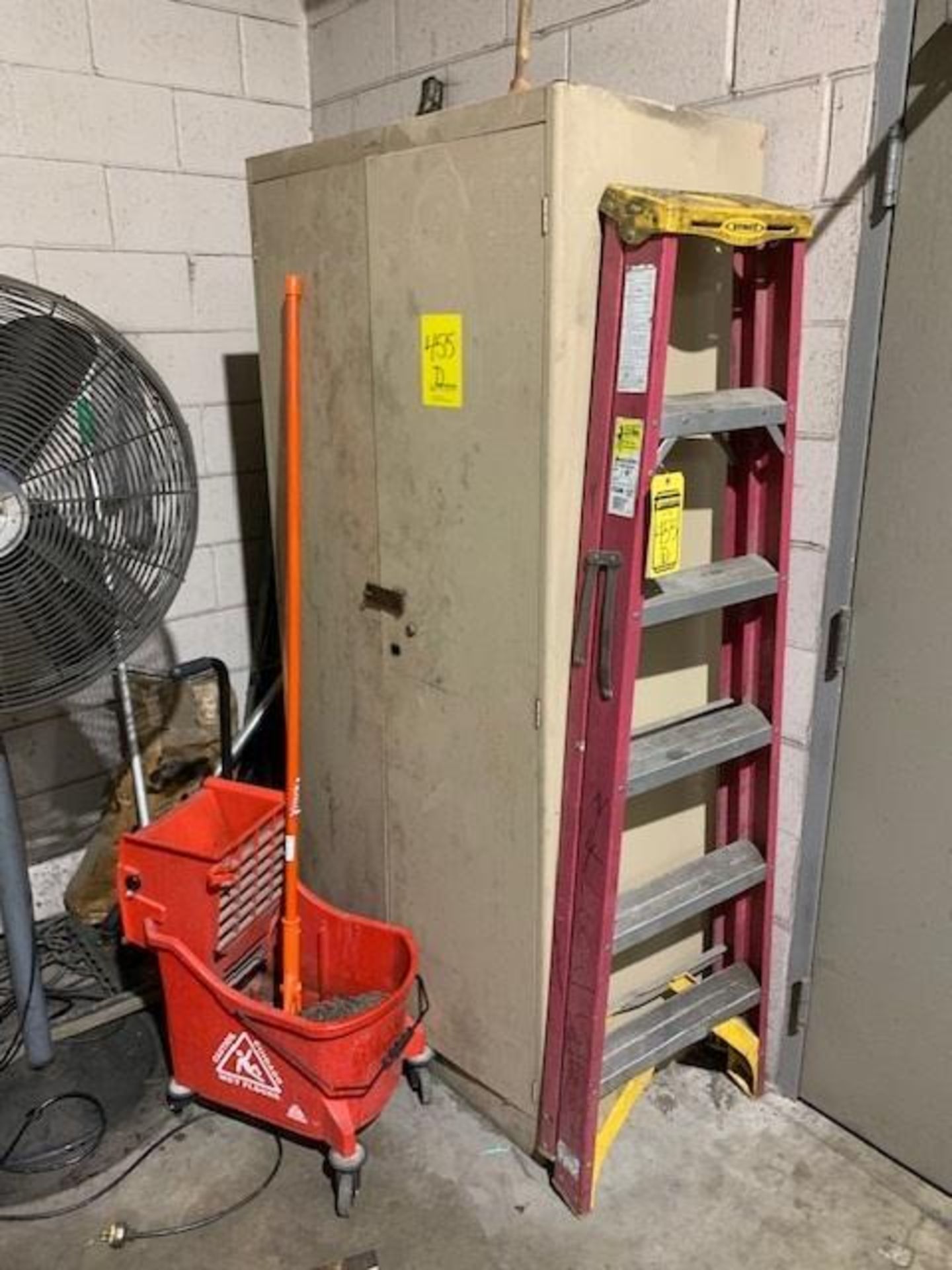 2-Door Cabinet, Werner 6' Fiberglass Step Ladder, Ridgid Wet/Dry Vacuum, & TPI Pedestal Fan (1st Flo - Image 3 of 7