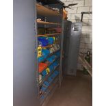 (3x) Shelf Units, Locker Set, 2-Door Cabinet w/ Content; Hardware, Pipe Fittings