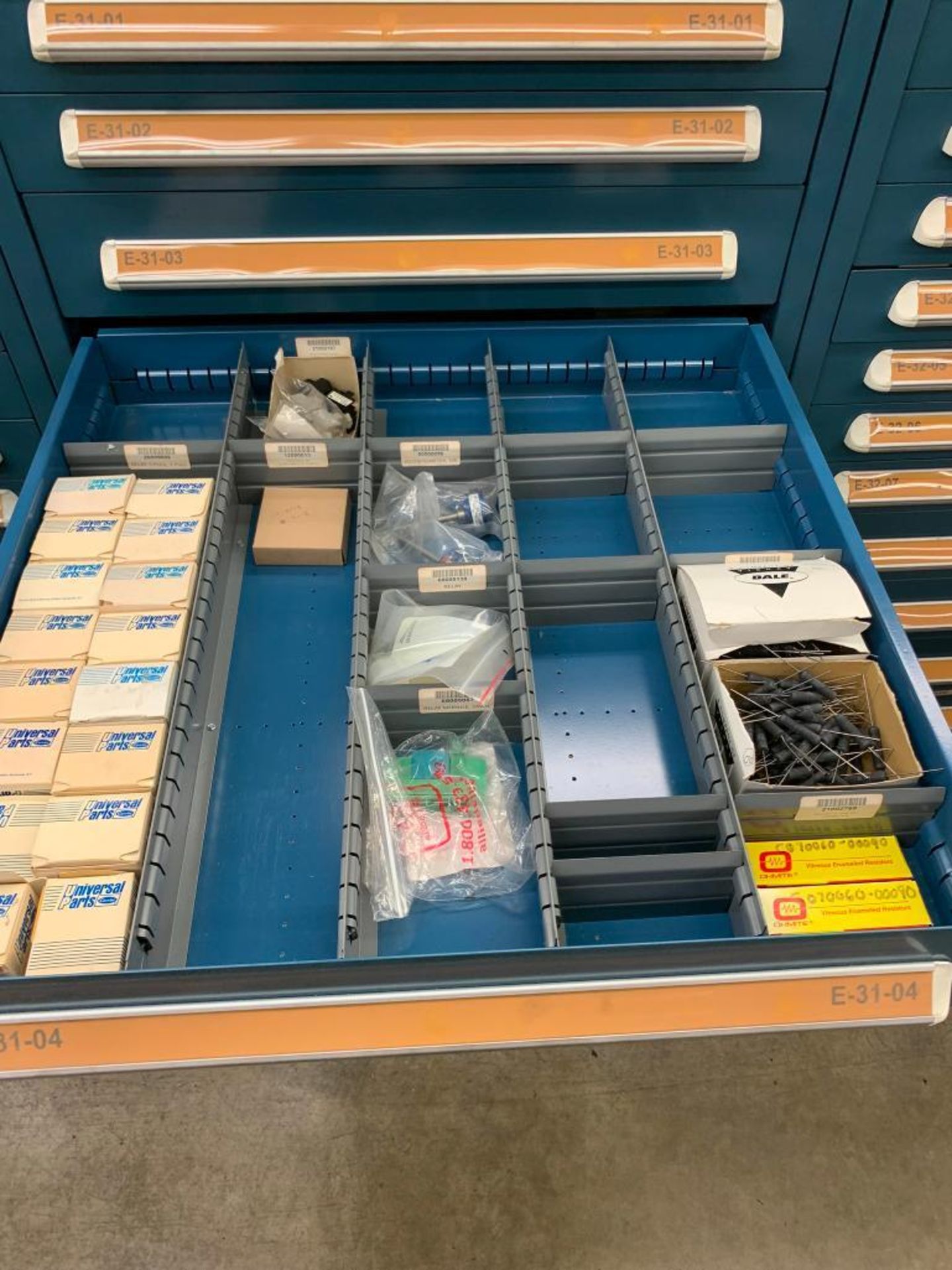 Vidmar 10-Drawer Cabinet w/ Assorted Relays, Connectors, Contactors, Diodes - Image 7 of 31