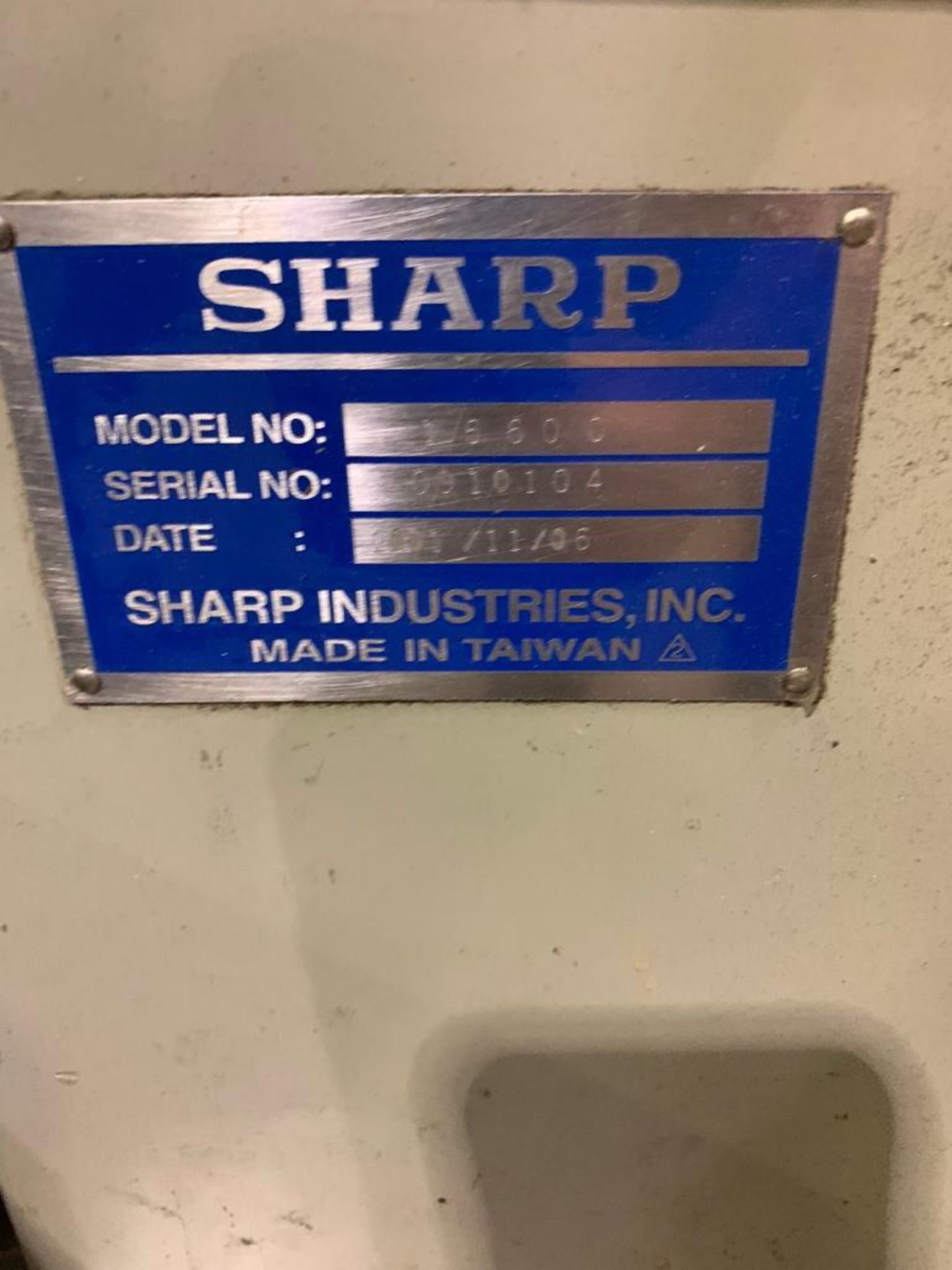 2001 Sharpe 1160C Lathe, Model 1660-0, 10" 3-Jaw Chuck, Cross-Slide, Tailstock, Face Plate, Steady R - Image 10 of 10