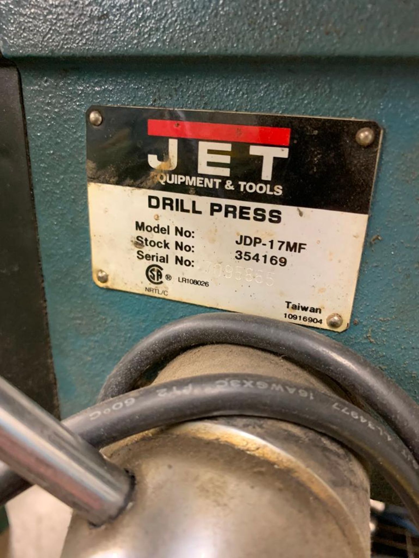 Jet Pedestal Drill Press, Model JDP-17MF, S/N 7095665 - Image 3 of 3
