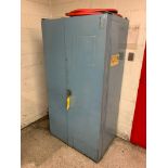 (4) 2-Door Cabinets w/ Content of Assorted Hardware, Tools, Hard Hats, Empty Tool Cases