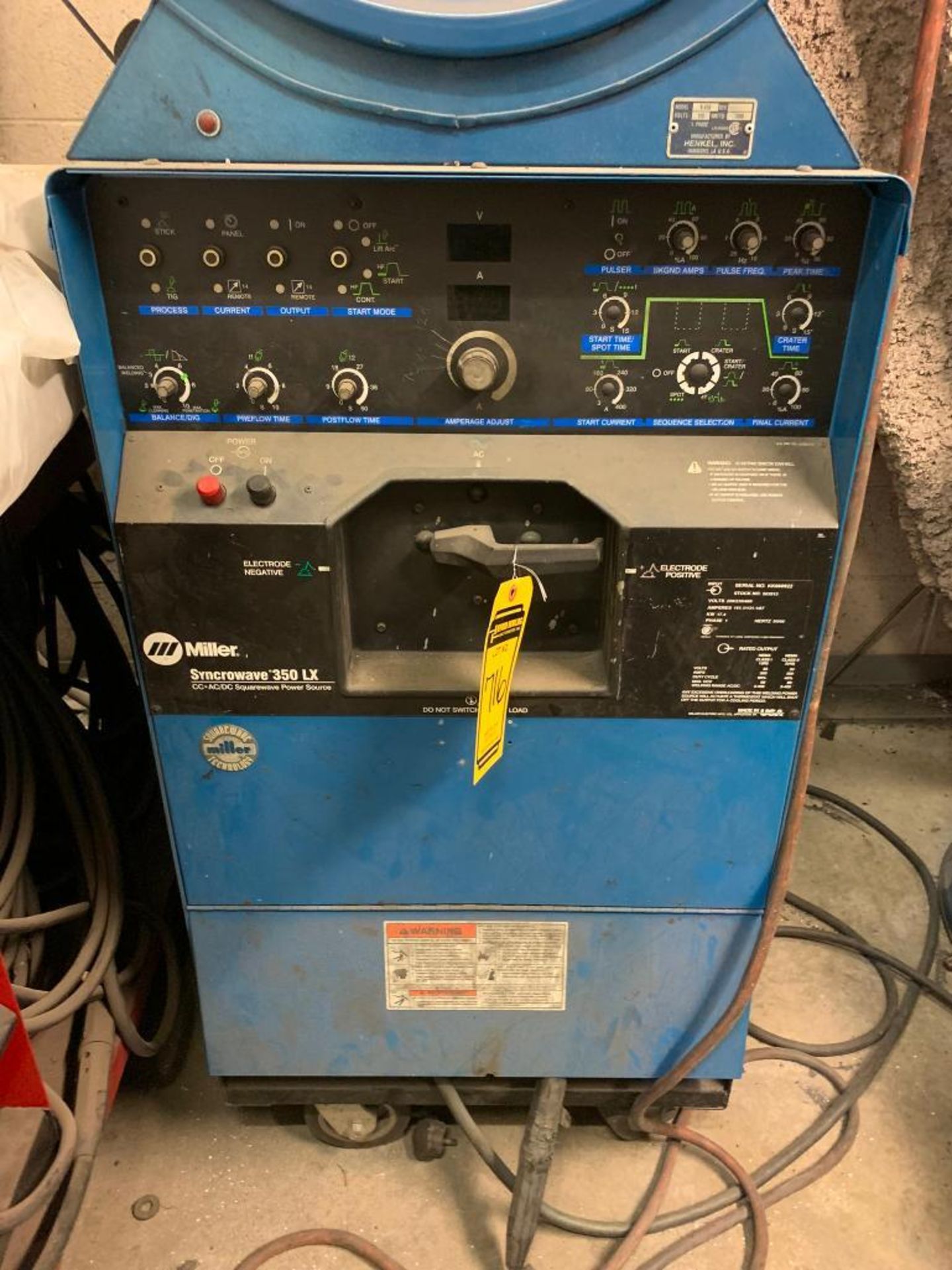 Miller Synchrowave 350 LX CC AC/DC Squarewave Welding Power Source, S/N KK060922