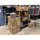Shelf Units & 2-Door Cabinet w/ Air Compressor Spare Parts, Assorted Air Filters, Gardner Denver Fil