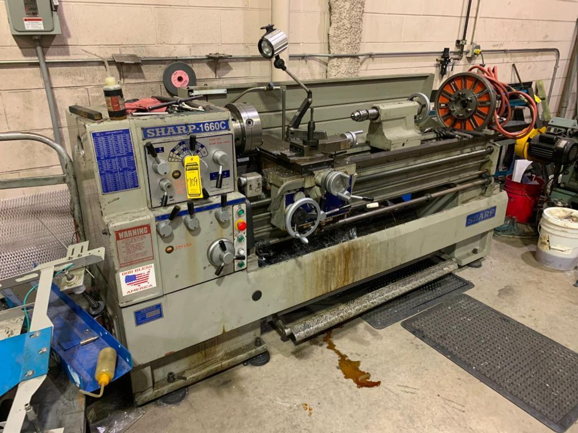 2001 Sharpe 1160C Lathe, Model 1660-0, 10" 3-Jaw Chuck, Cross-Slide, Tailstock, Face Plate, Steady R - Image 2 of 10