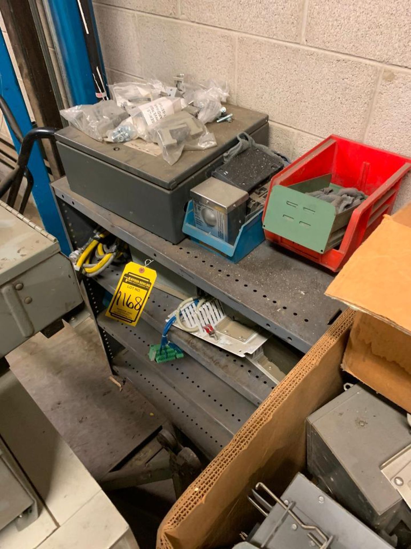 Assorted Electrical Equipment, Fusible Switch Plugs, Spools of Wire, Shelf Units w/ Content, Safety - Image 5 of 33