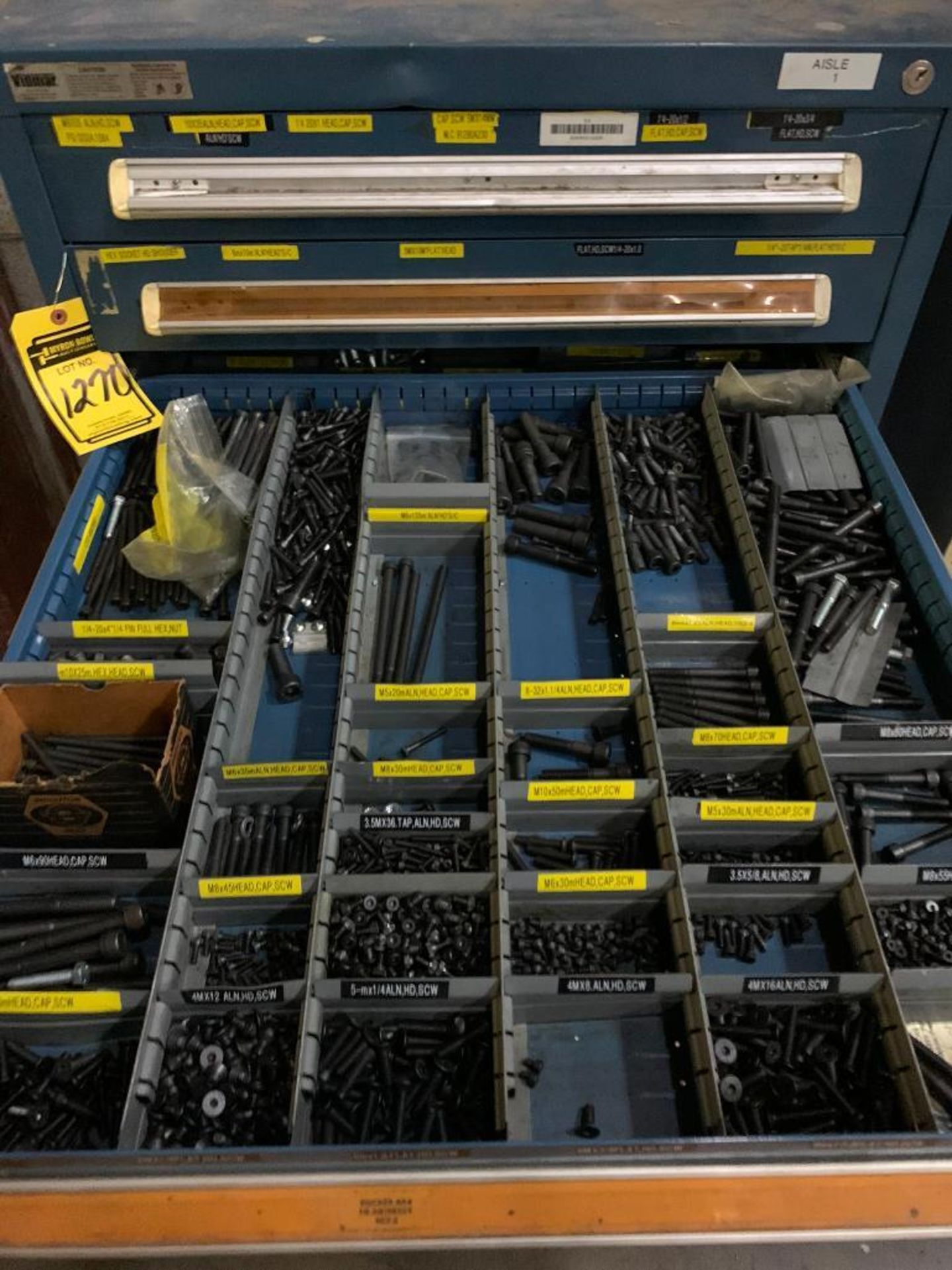 12-Drawer Stanley Vidmar Modular Tool Cabinet with Cap Screws, Flat Head Screws, Allen Head, Bolts, - Image 4 of 13