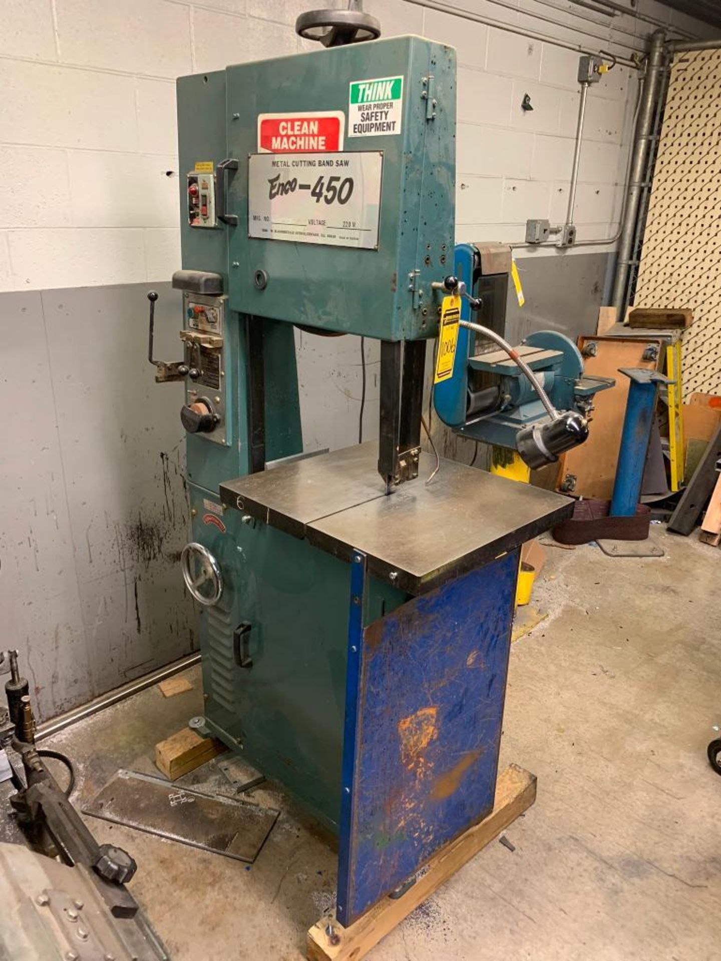 Enco Vertical Band Saw, Model 450, Band Welder, 20" X 22-1/4" Table, S/N 8345663