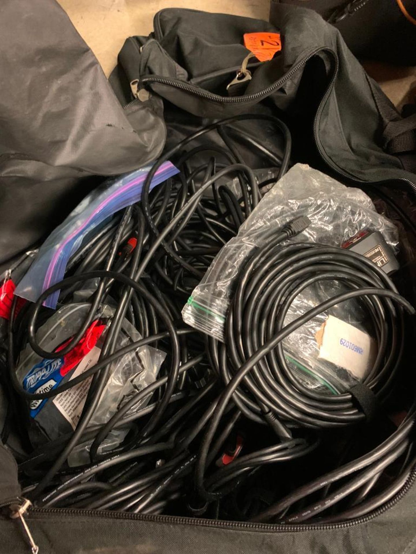 Large Lot of (10) AV Media Bags w/ Digital Camera Recorders, AV Cables, (30+) Tri-Pods, Cable Reels, - Image 20 of 25