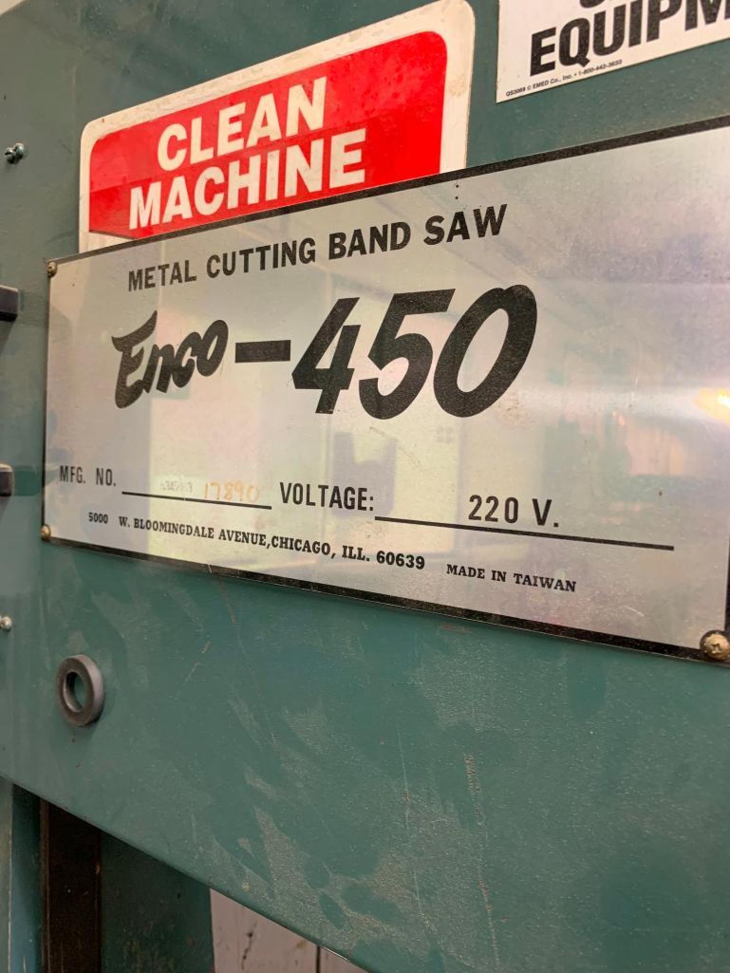 Enco Vertical Band Saw, Model 450, Band Welder, 20" X 22-1/4" Table, S/N 8345663 - Image 5 of 5