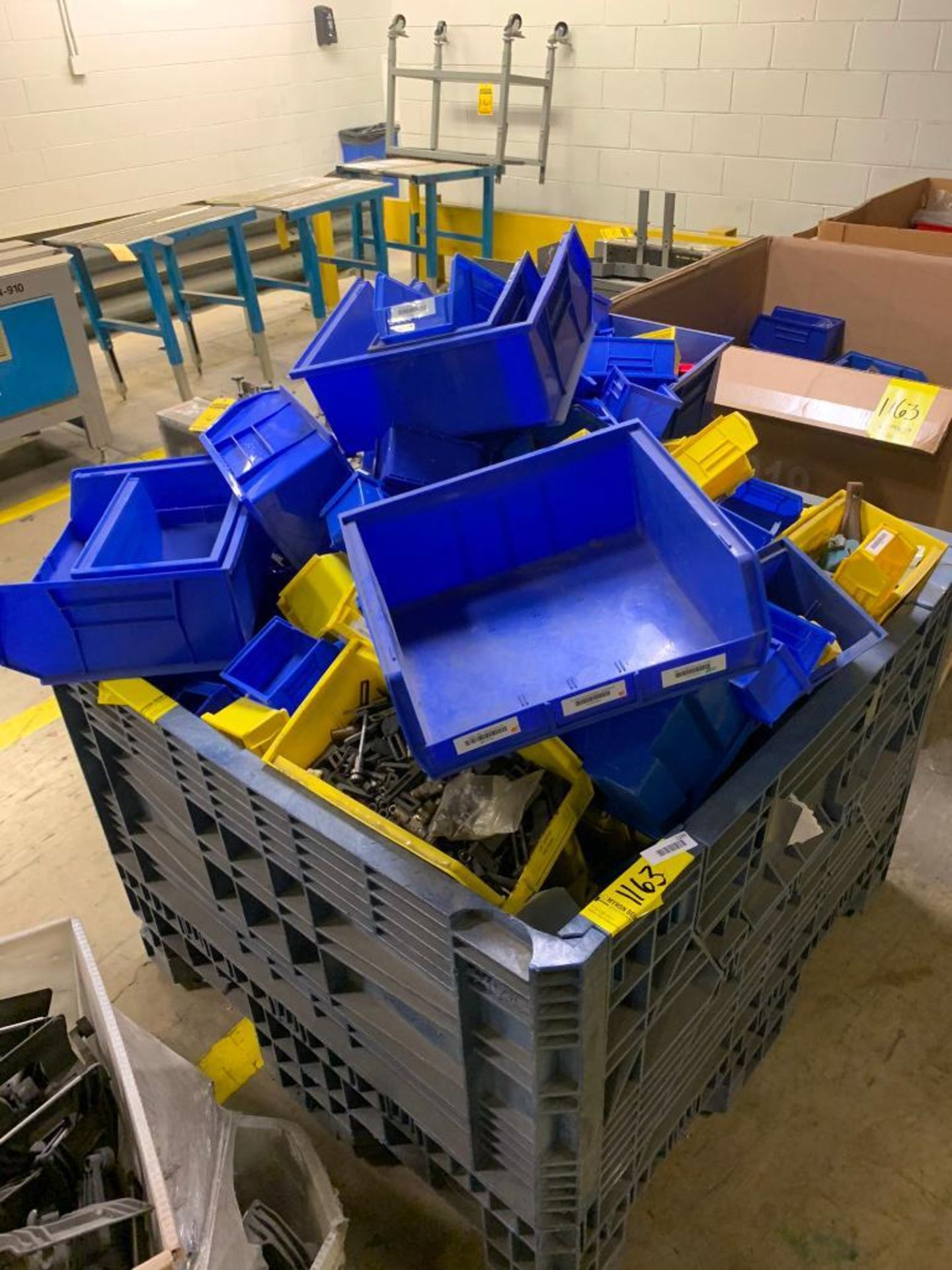 (3) Drop-Side Bin/Boxes w/ Plastic Totes, Machine Parts - Image 2 of 11