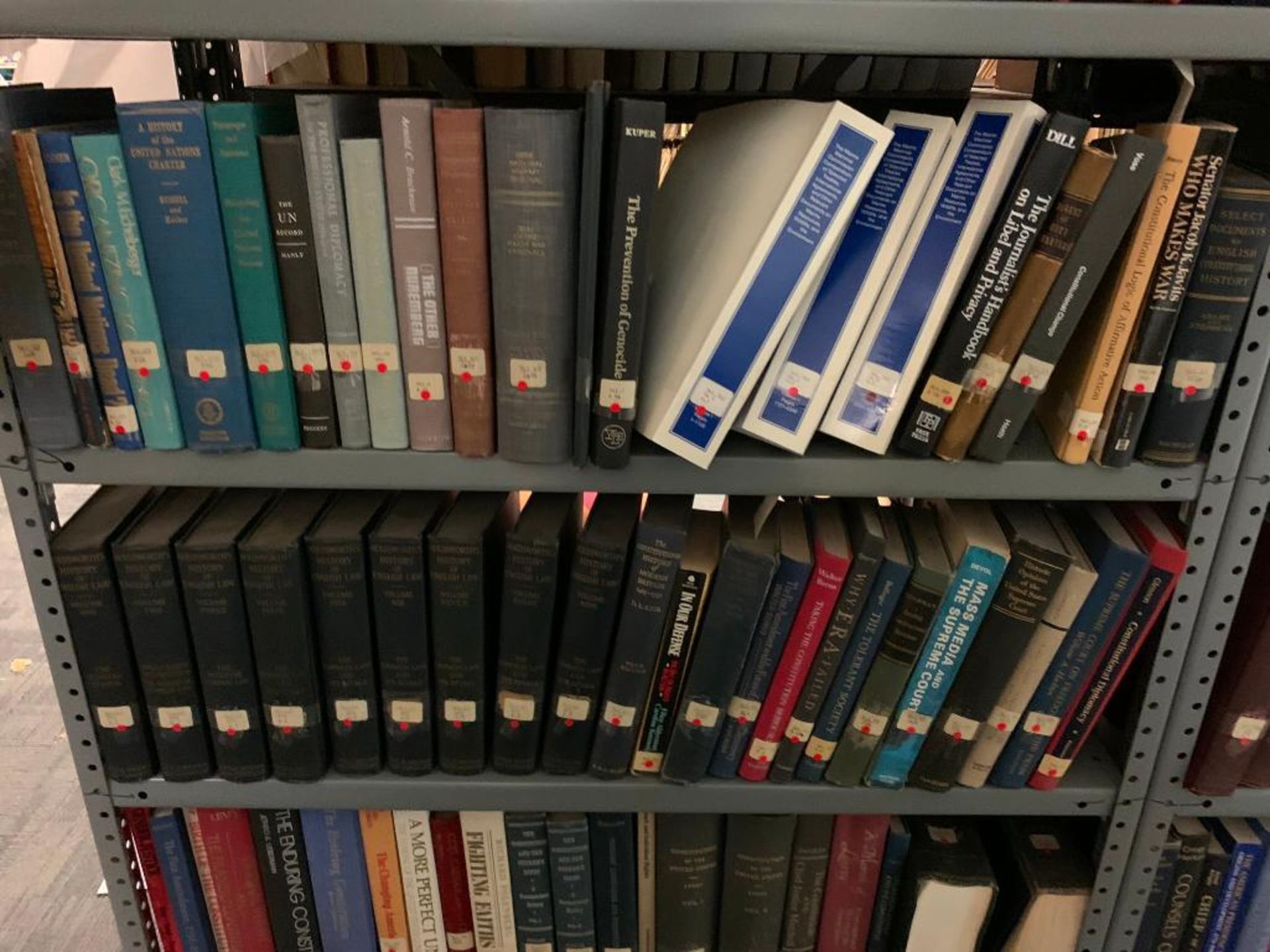 (6) Sections of Clip Shelving w/ Assorted Books, Animal, Mythology, Education, Criminal Law, Guns - Image 25 of 27