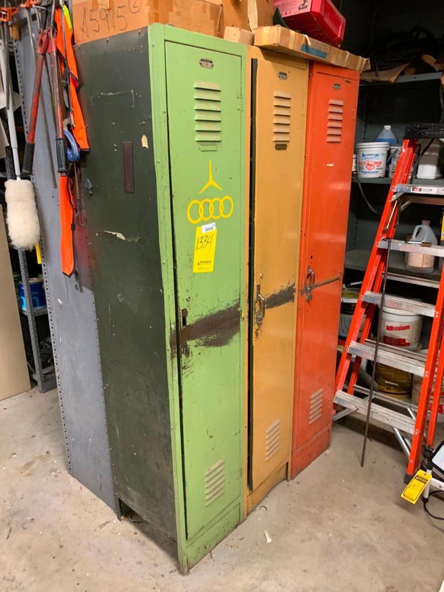 Remaining Contents of Wood Shop; Shelves, Wood Cabinets & Lockers w/ Hardware, Hand Tools, Brackets, - Image 8 of 34