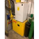 Jamco 22-Gallon Capacity Flammable Liquid Storage Cabinet & GE Mini Frige