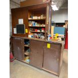 Remaining Contents of Wood Shop; Shelves, Wood Cabinets & Lockers w/ Hardware, Hand Tools, Brackets,