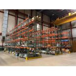 (40x) Bays of Teardrop Style Pallet Rack; (47) 20' x 42" Uprights, (312) 96" x 4" & 4-1/2" Step Beam