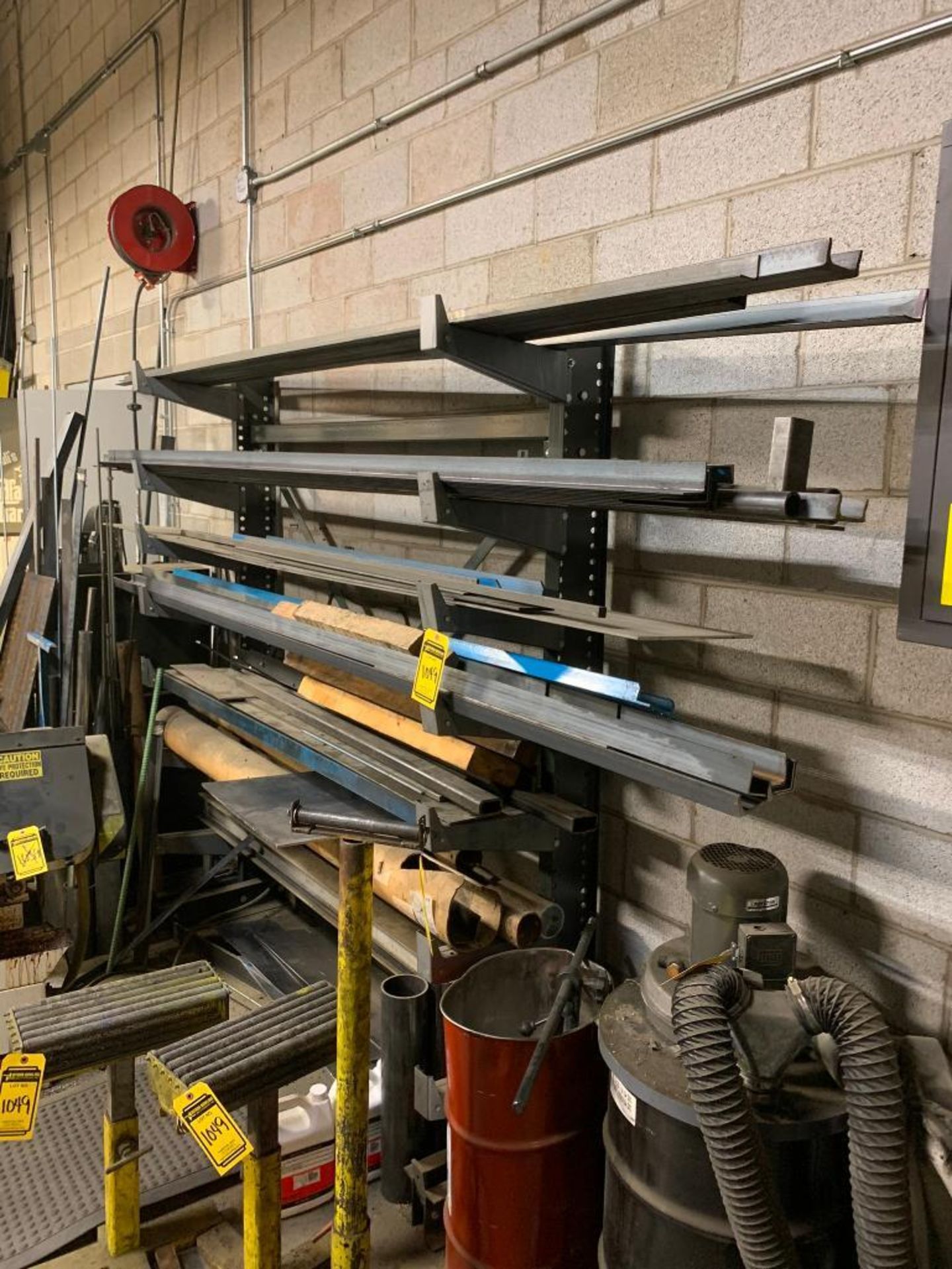 Cantilever Rack w/ Steel Stock Content, Cabinet w/ Content