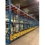 (12x) Bays of Bolt-Together Push-Back Pallet Rack; 15' T X 104" D, Each Bay Has (6) Pallet Positions