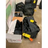 Large Lot of (10) AV Media Bags w/ Digital Camera Recorders, AV Cables, (30+) Tri-Pods, Cable Reels,