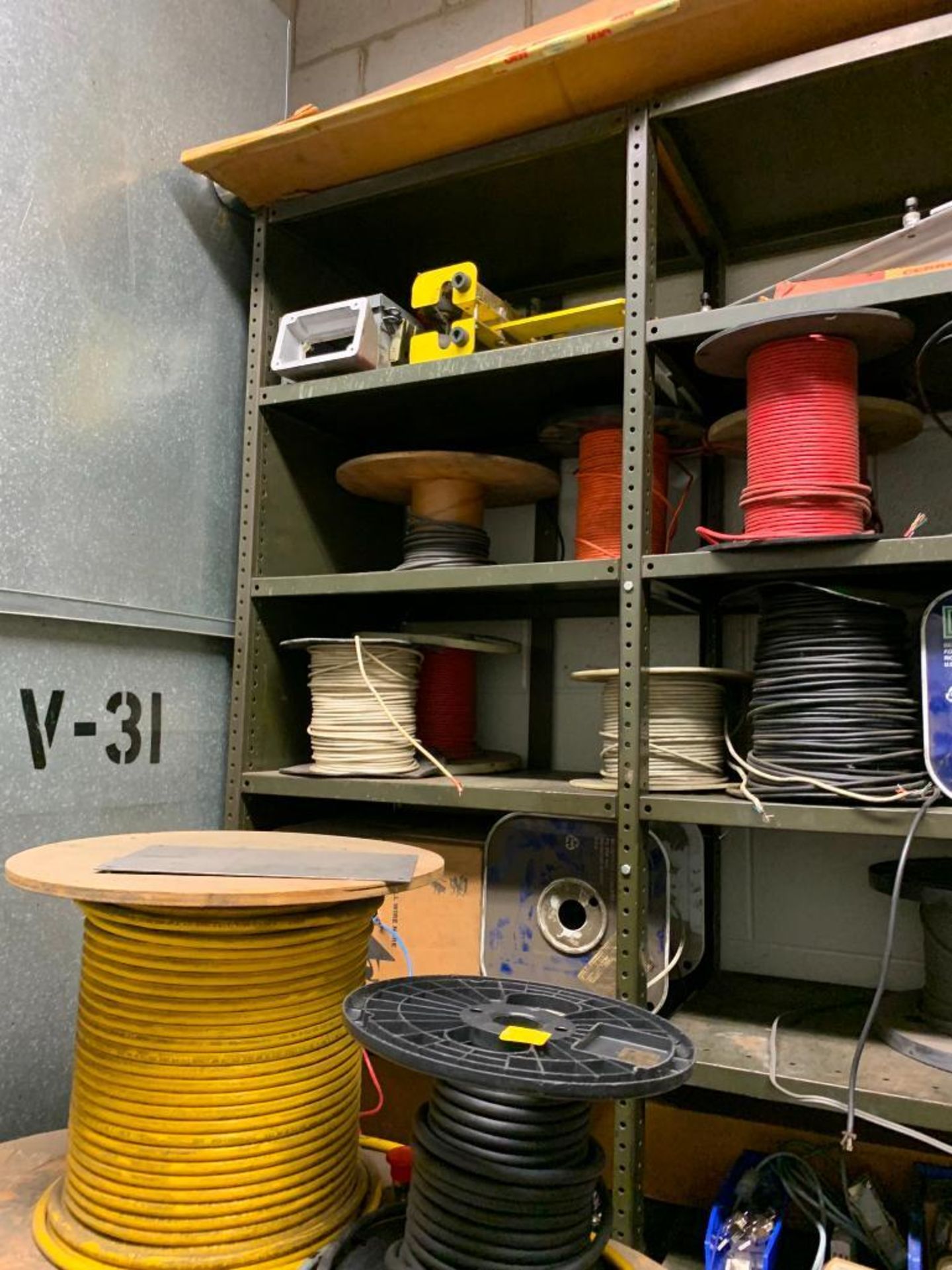 Contents of Room - Shelf Units, Spools of Wire, Contactors, Vacuum Pump, Electrical Supplies - Image 12 of 33