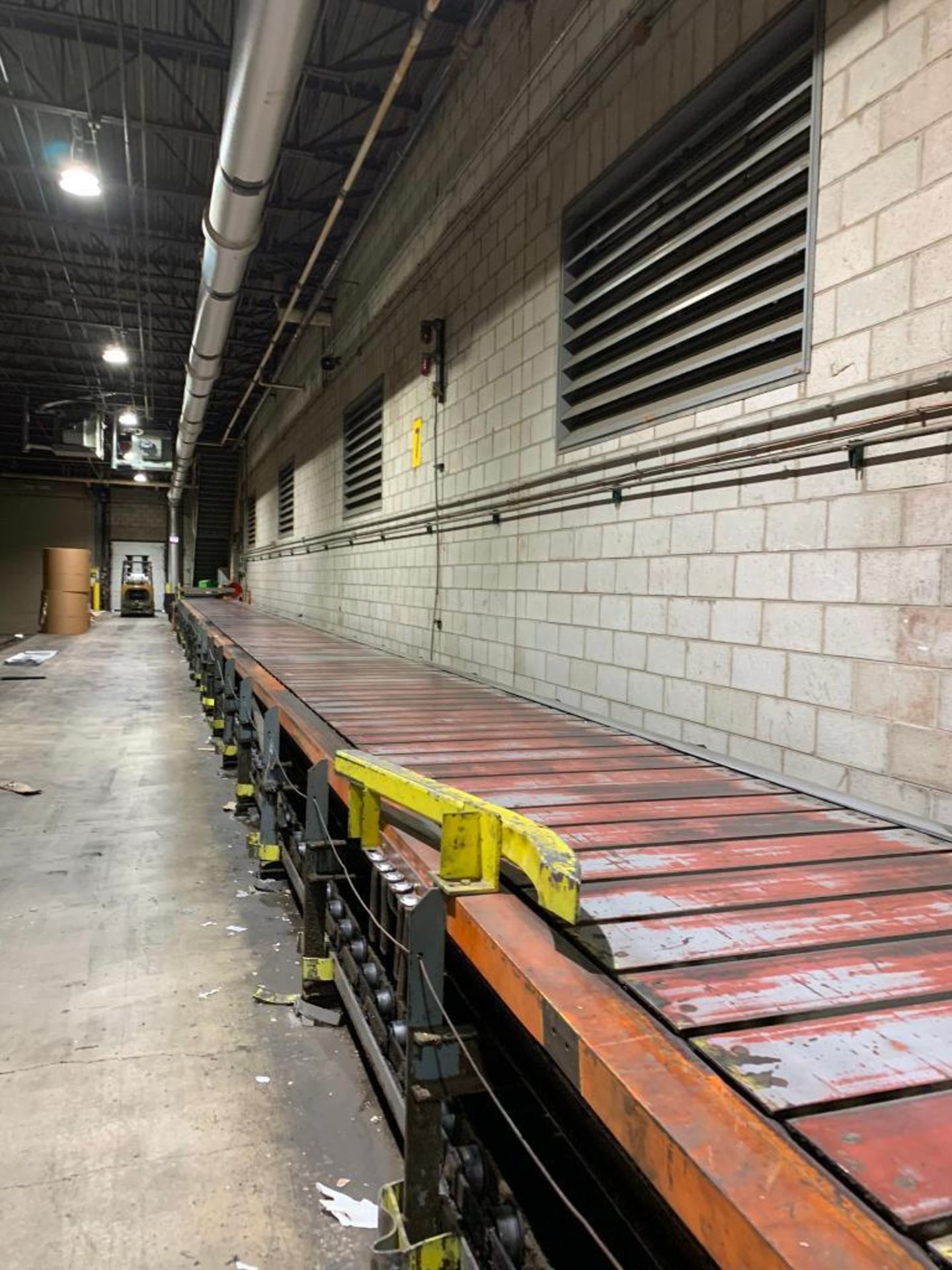 440' of Steel Power Roller/Plate 48" Conveyor Including (2) 103" Hydraulic Lift Gate Stations, (3) A - Image 2 of 16